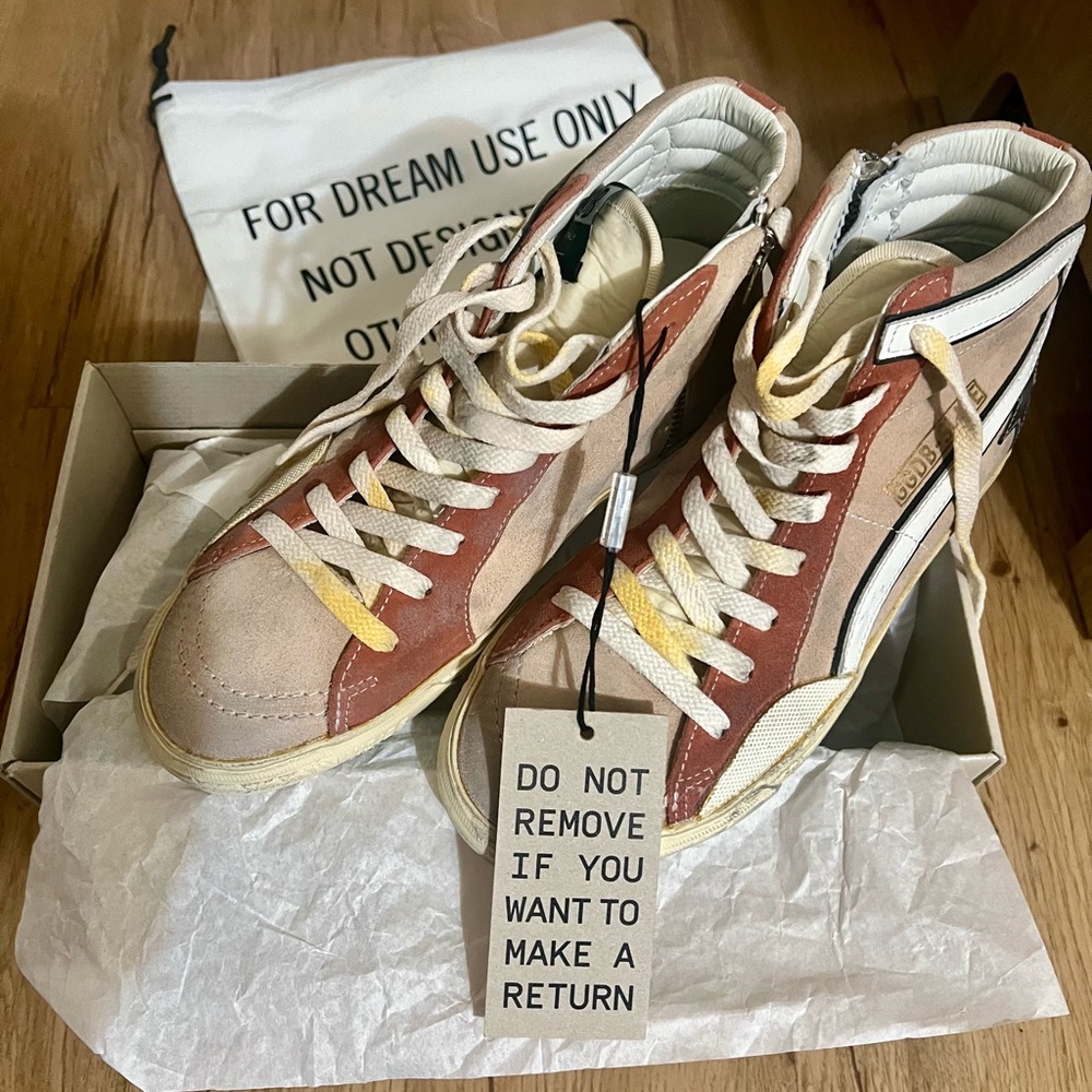 BNIB Golden Goose Slide Pink Suede/Anthracite Size 39